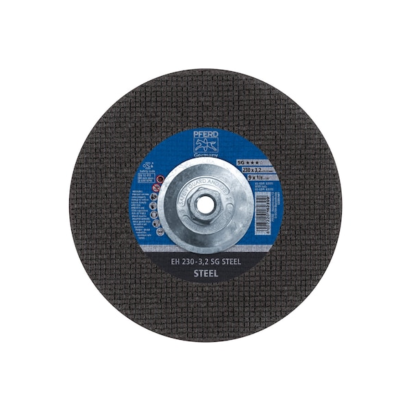 Pferd Abrasive Cut-Off Wheel, Type 27, 9 in Dia, 1/8 in Thick, 5/8 in-11 Arbor Hole Size, 24 Grit 63113 - main